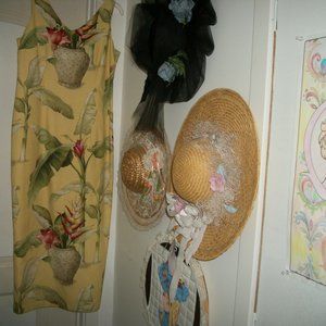 PINUP  RETRO GIRL CURTAINS STYLE YELLOW FLORALS MAXI 6